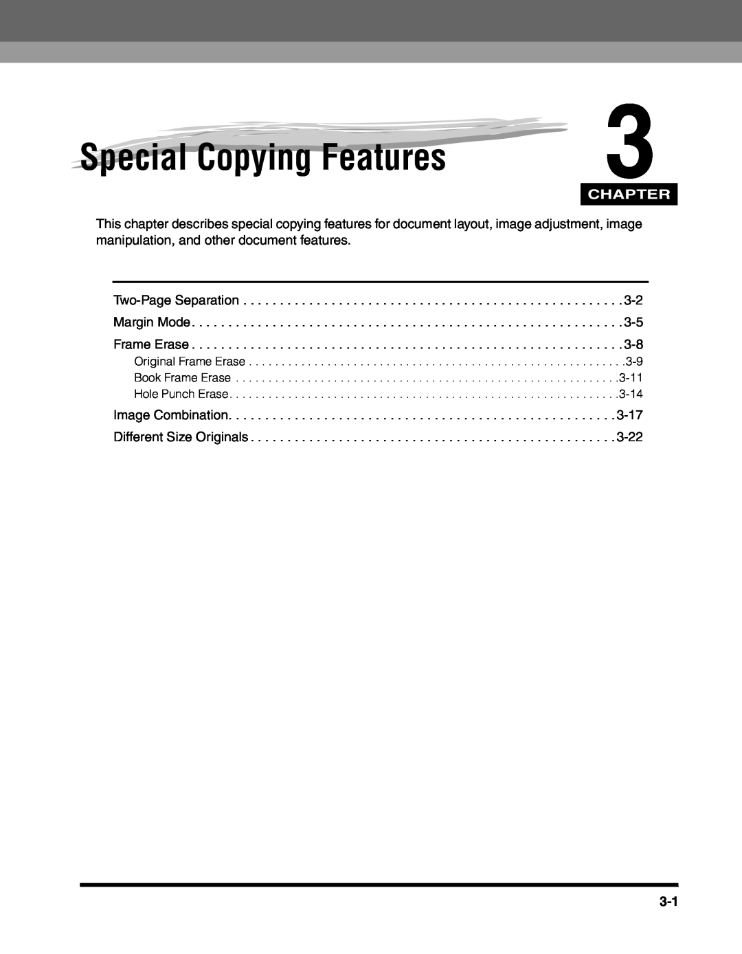 Canon 2010F manual Special Copying Features, Chapter 
