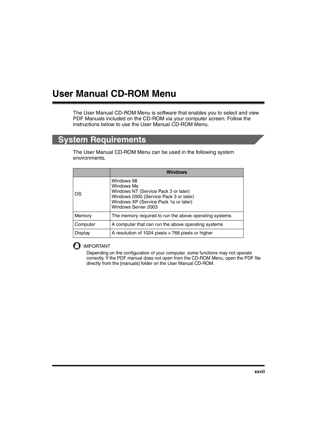 Canon 2016 manual System Requirements, Windows 