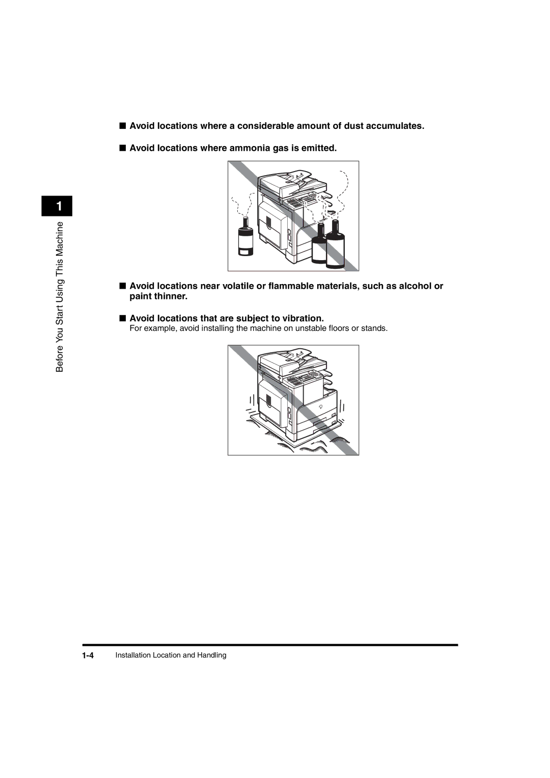 Canon 2016 manual 4Installation Location and Handling 