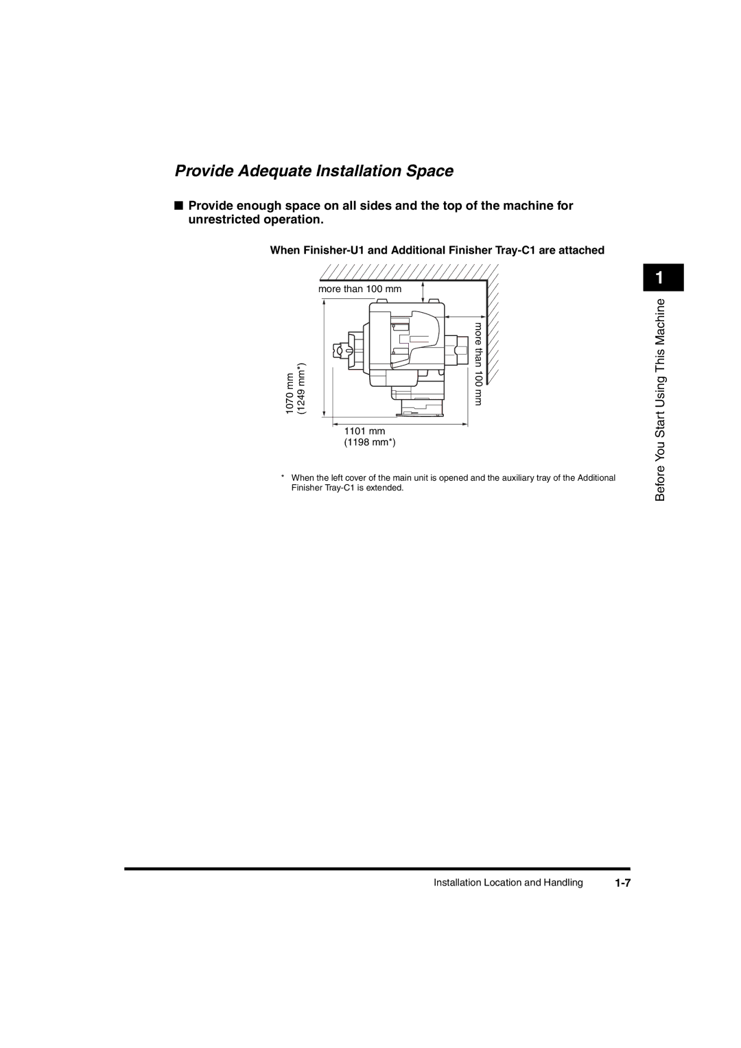 Canon 2016 manual Provide Adequate Installation Space 