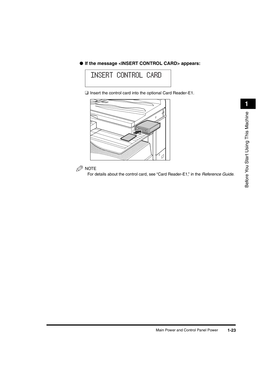 Canon 2016 manual Insert Control Card 