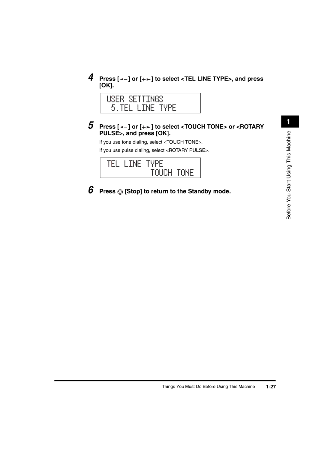 Canon 2016 manual TEL Line Type Touch Tone 