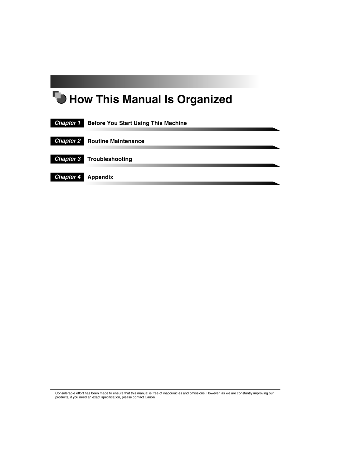 Canon 2016 manual How This Manual Is Organized 