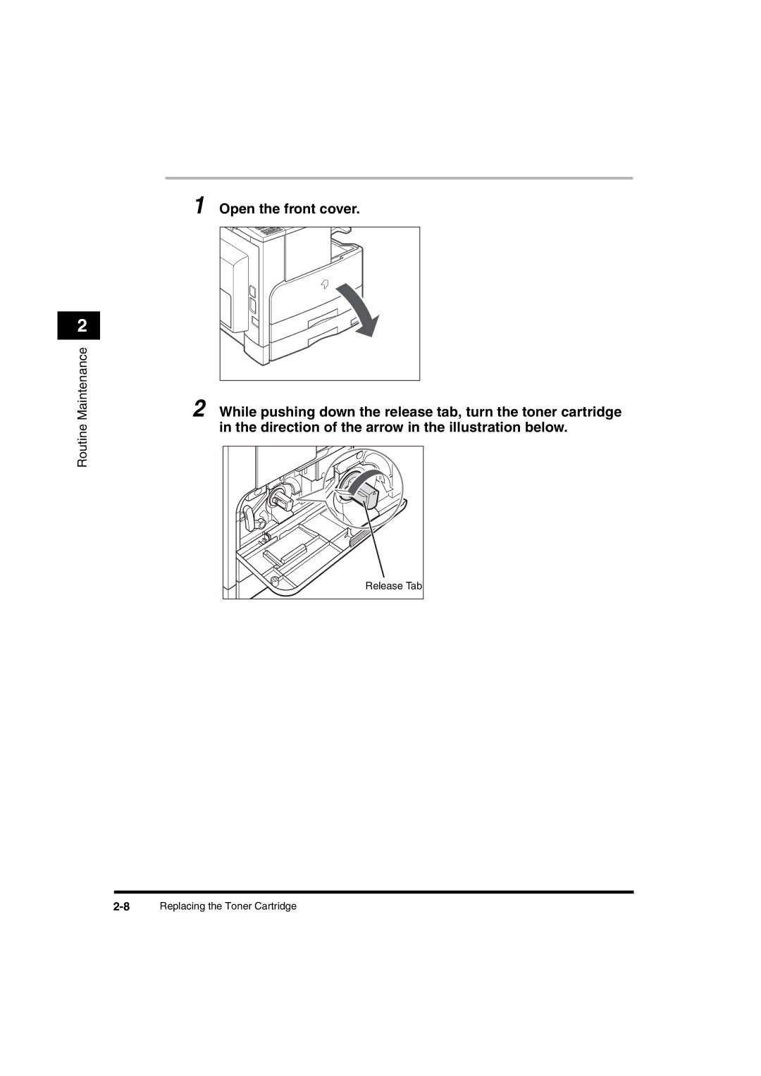 Canon 2016 manual 8Replacing the Toner Cartridge 