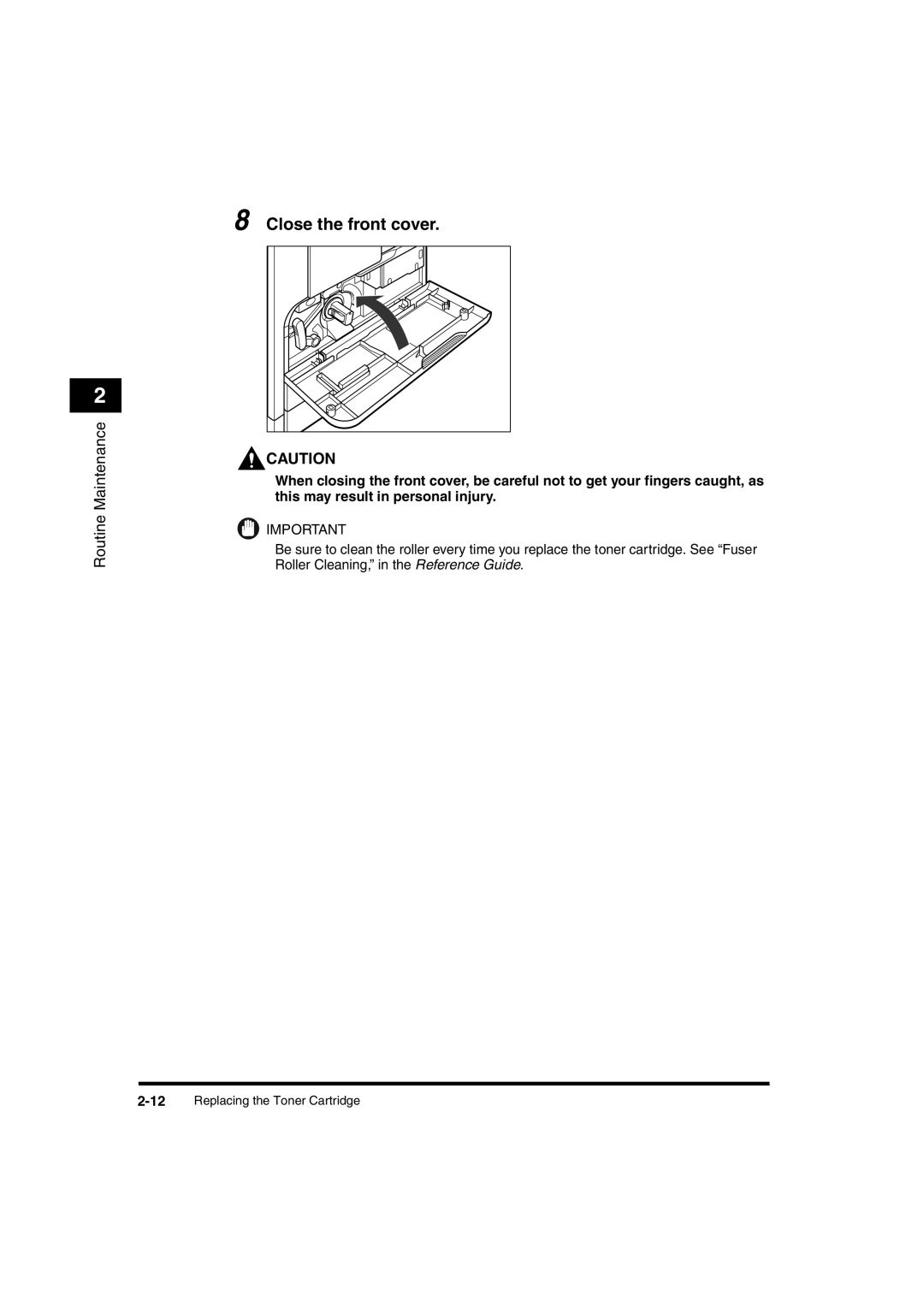 Canon 2016 manual Close the front cover 