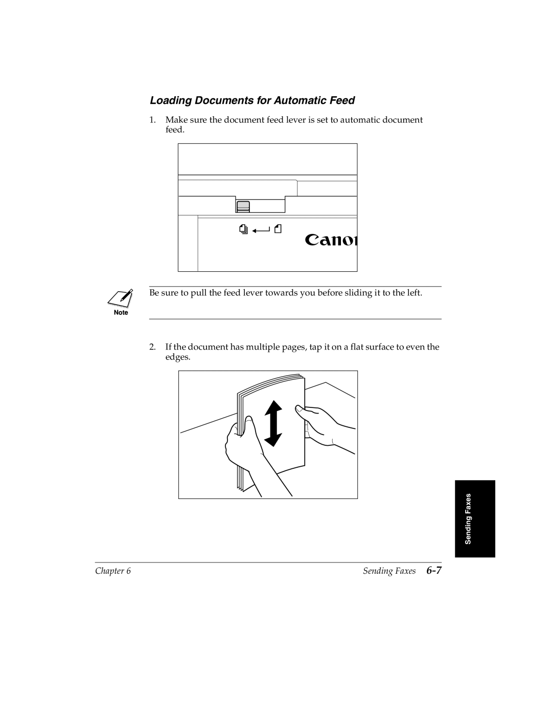 Canon 2060P manual Loading Documents for Automatic Feed 