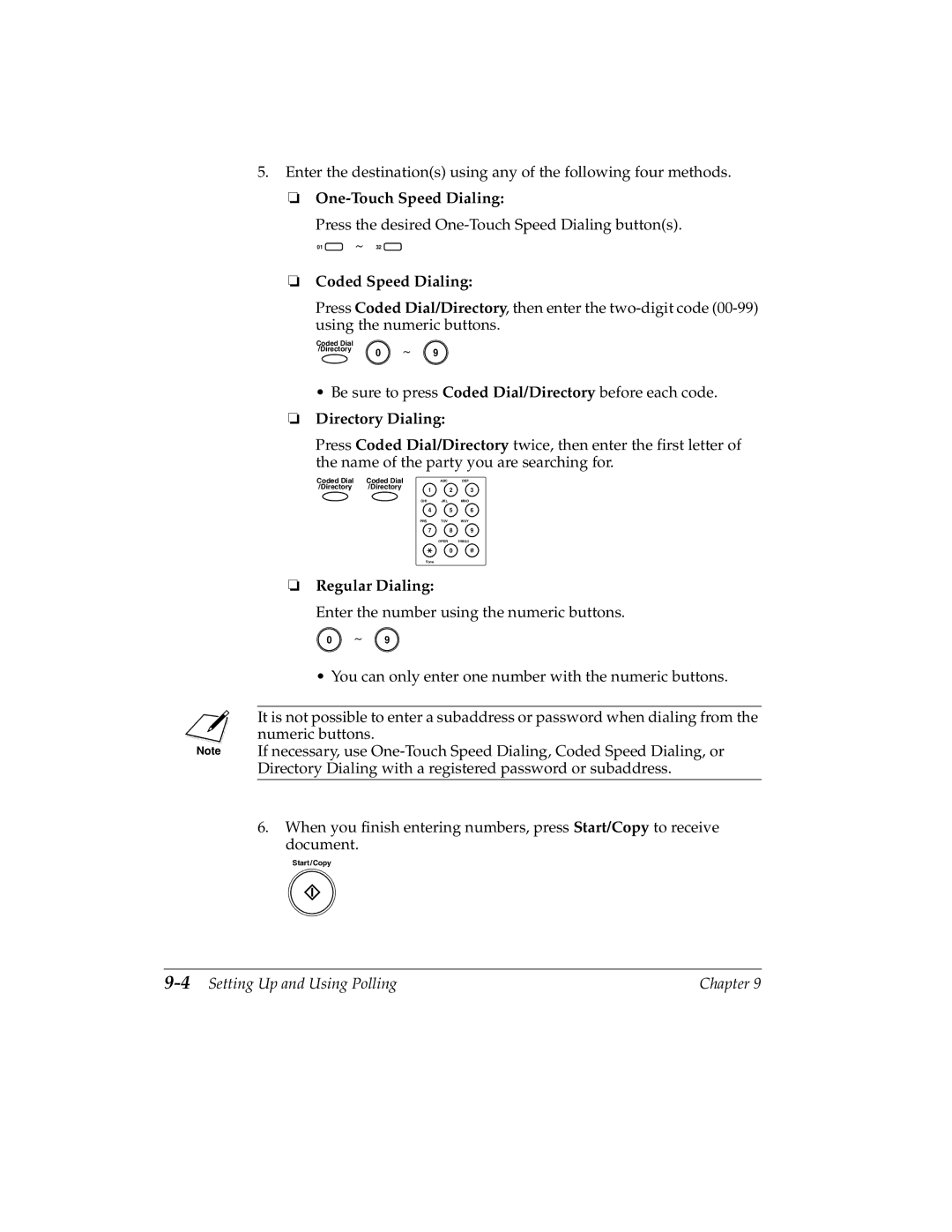 Canon 2060P manual One-Touch Speed Dialing, 4Setting Up and Using Polling 