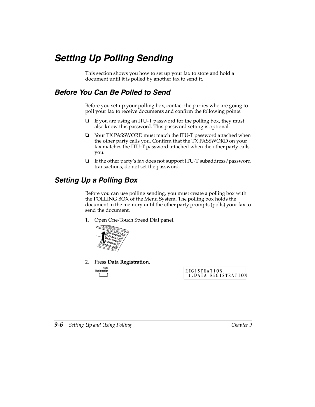 Canon 2060P manual Setting Up Polling Sending, Before You Can Be Polled to Send, Setting Up a Polling Box 