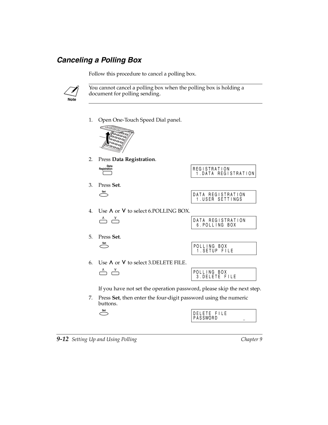 Canon 2060P manual Canceling a Polling Box, 12Setting Up and Using Polling 