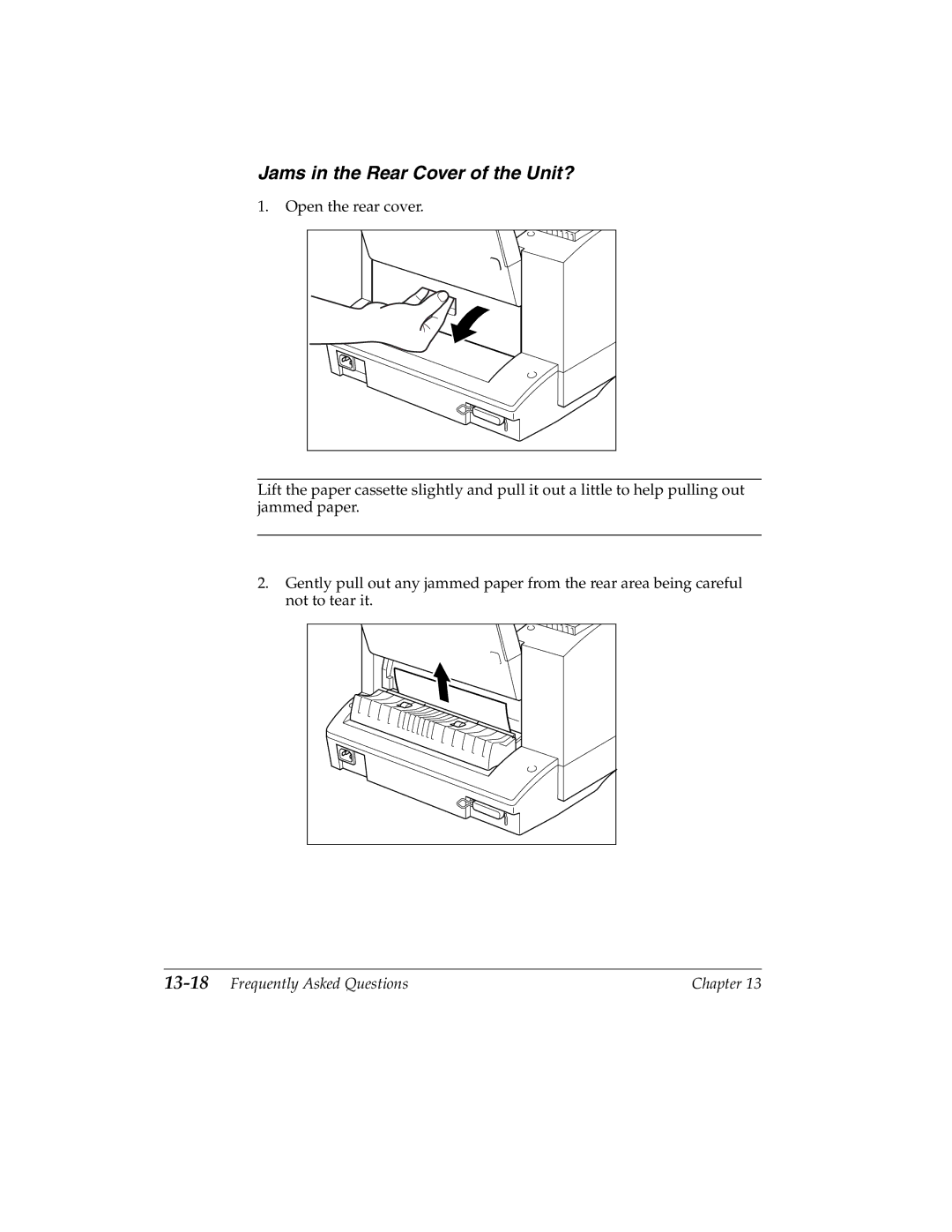 Canon 2060P manual Jams in the Rear Cover of the Unit?, 13-18Frequently Asked Questions 