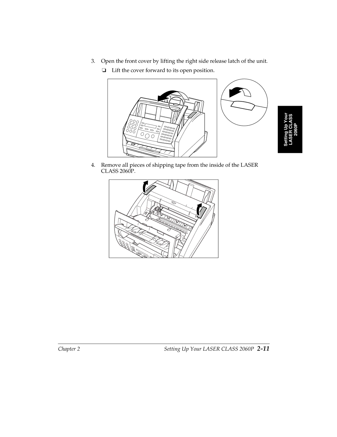 Canon manual Chapter Setting Up Your Laser Class 2060P 