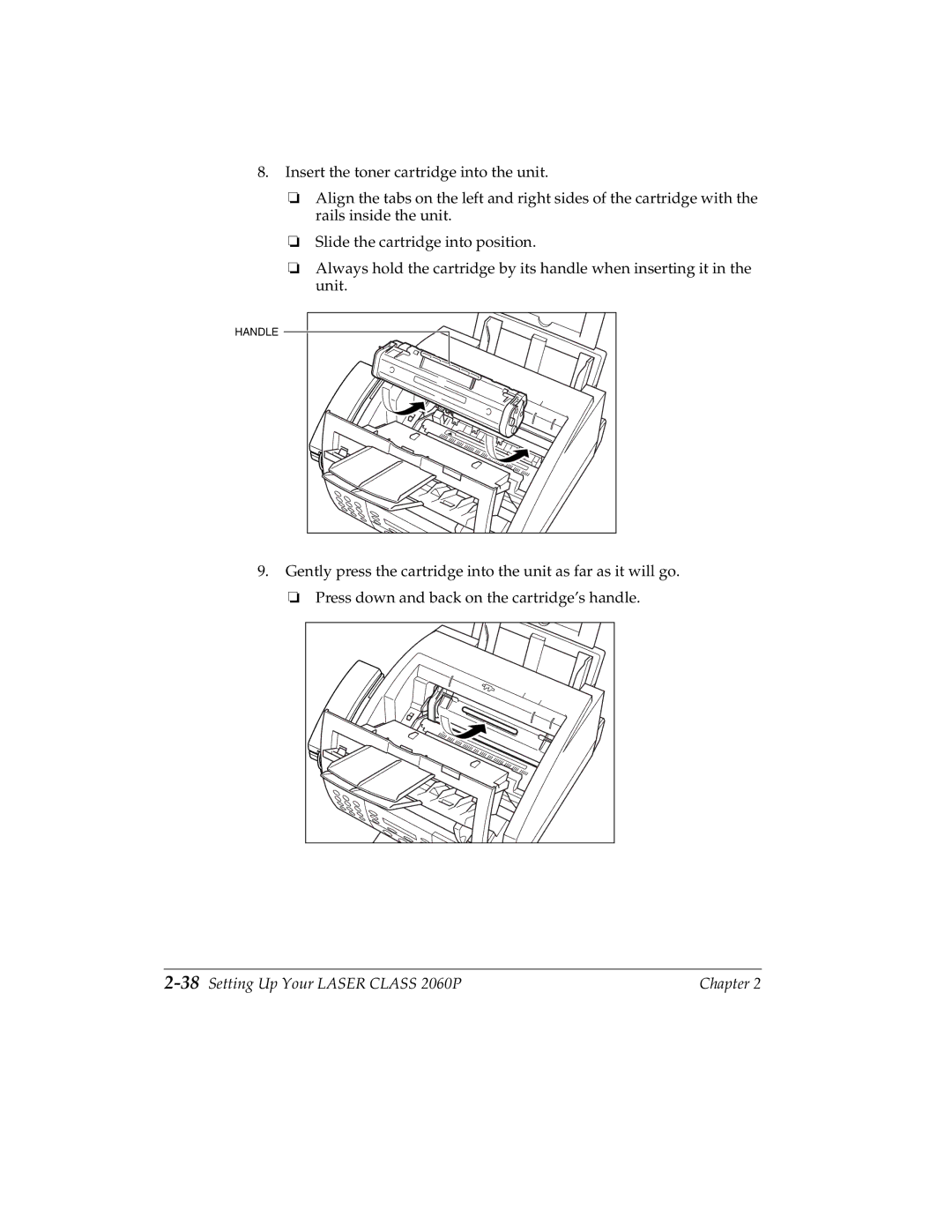 Canon manual 38Setting Up Your Laser Class 2060P 