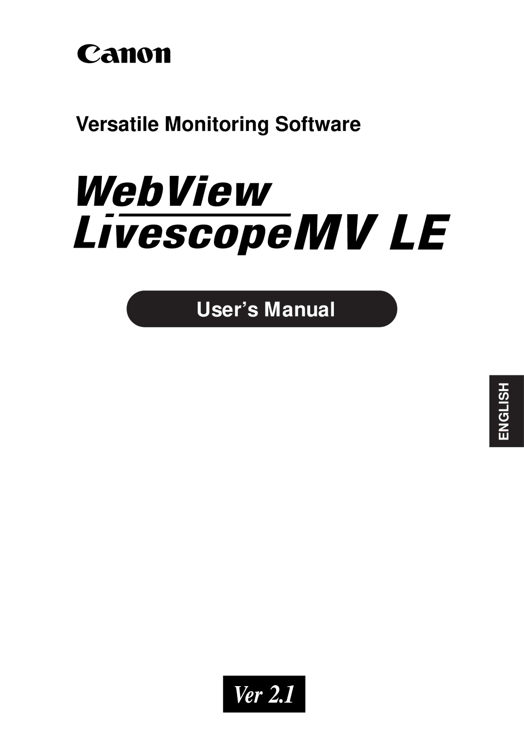 Canon 2.1 user manual User’s Manual 