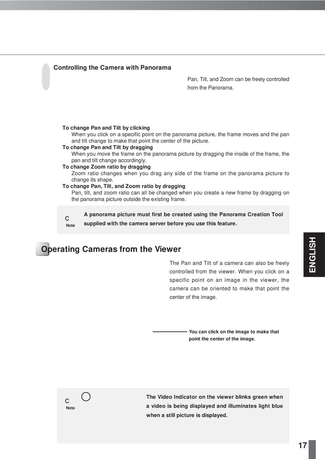 Canon 2.1 user manual Operating Cameras from the Viewer, Controlling the Camera with Panorama 