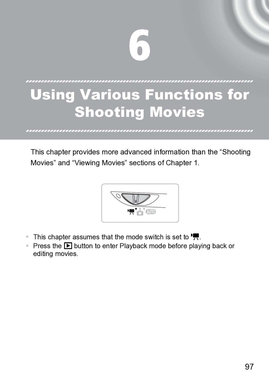 Canon 210 manual Using Various Functions for Shooting Movies 