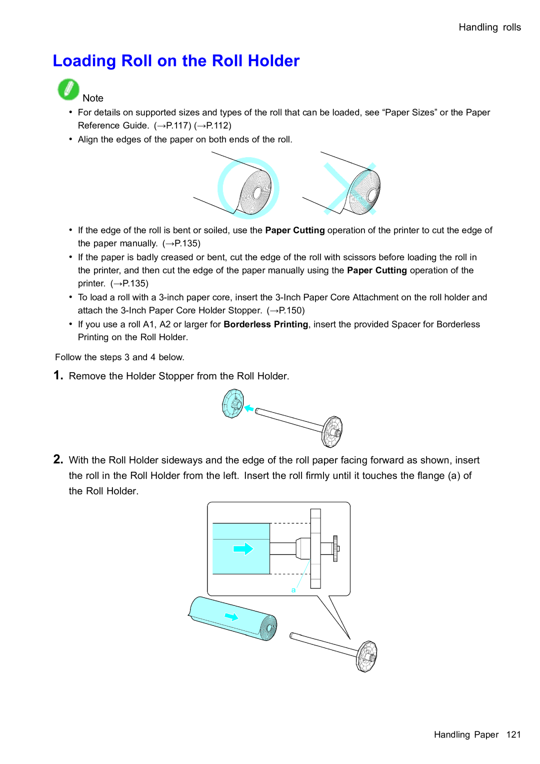 Canon 2159B002 user manual Loading Roll on the Roll Holder 