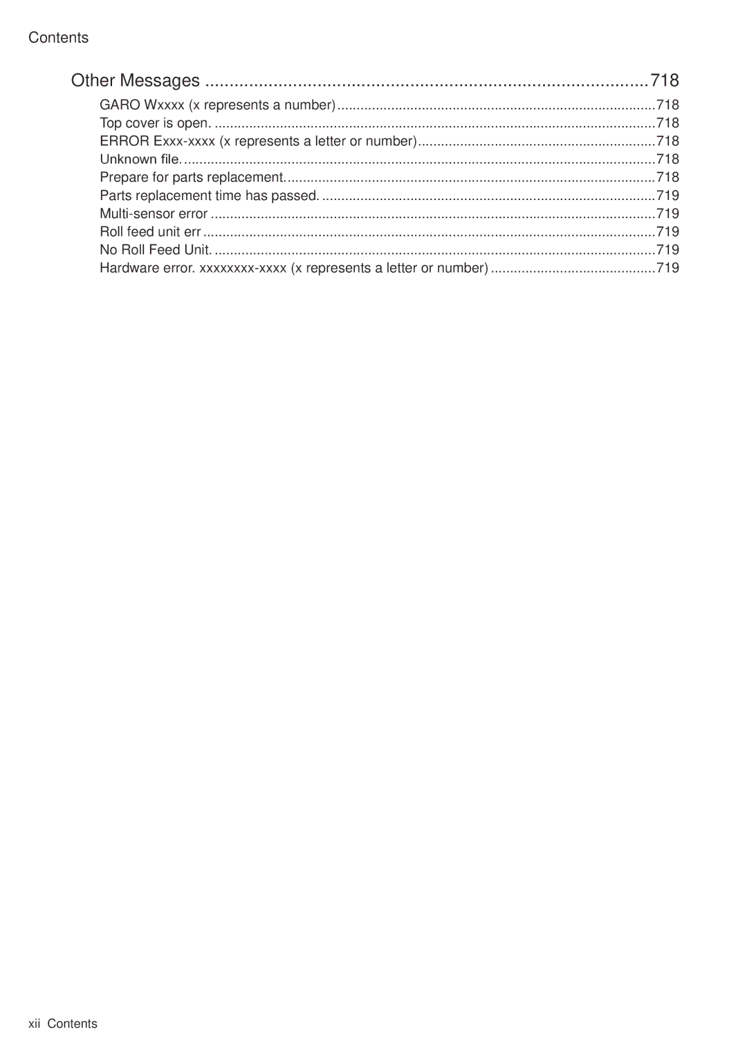 Canon 2159B002 user manual Other Messages, 719 