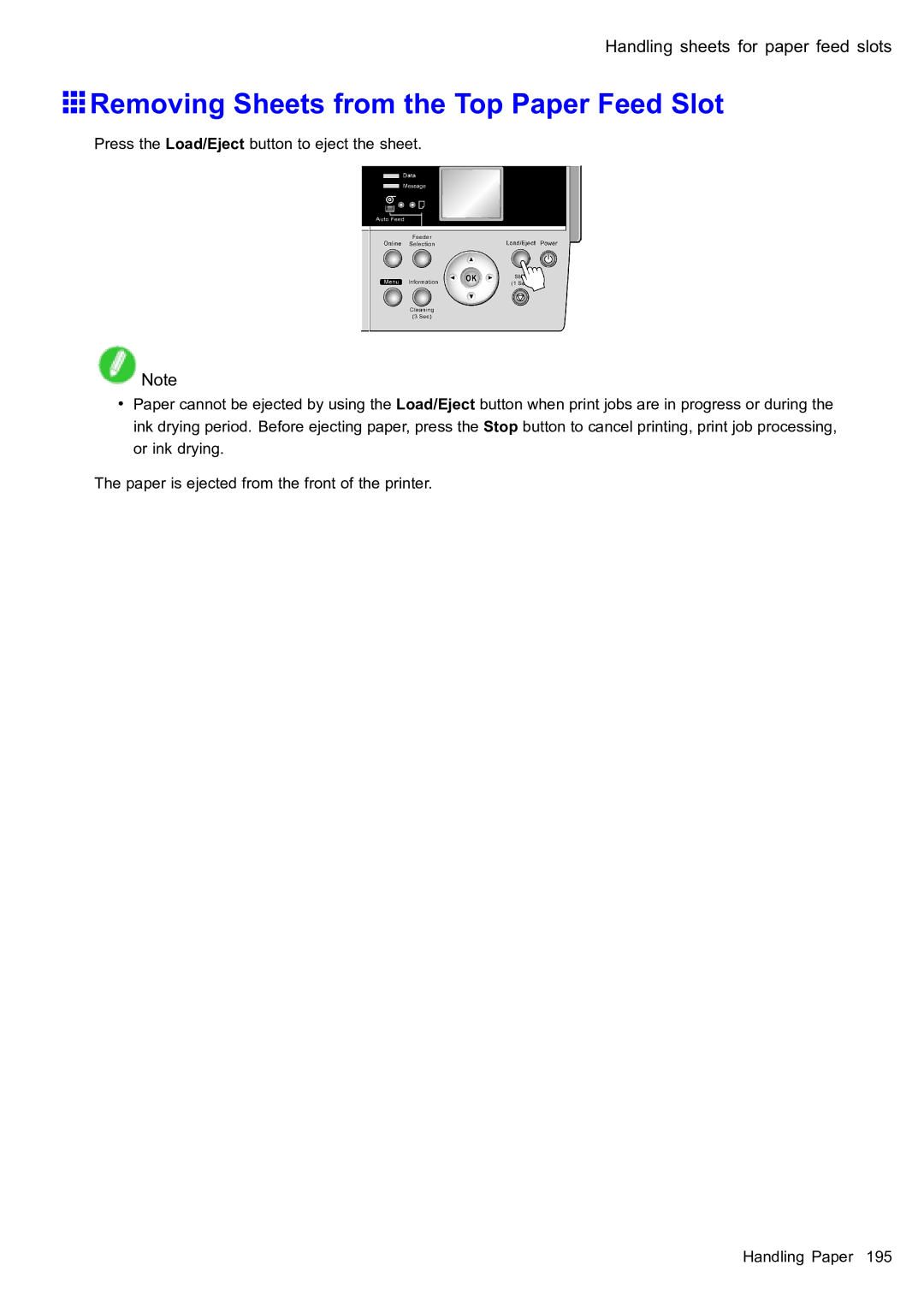 Canon 2159B002 user manual Removing Sheets from the Top Paper Feed Slot 