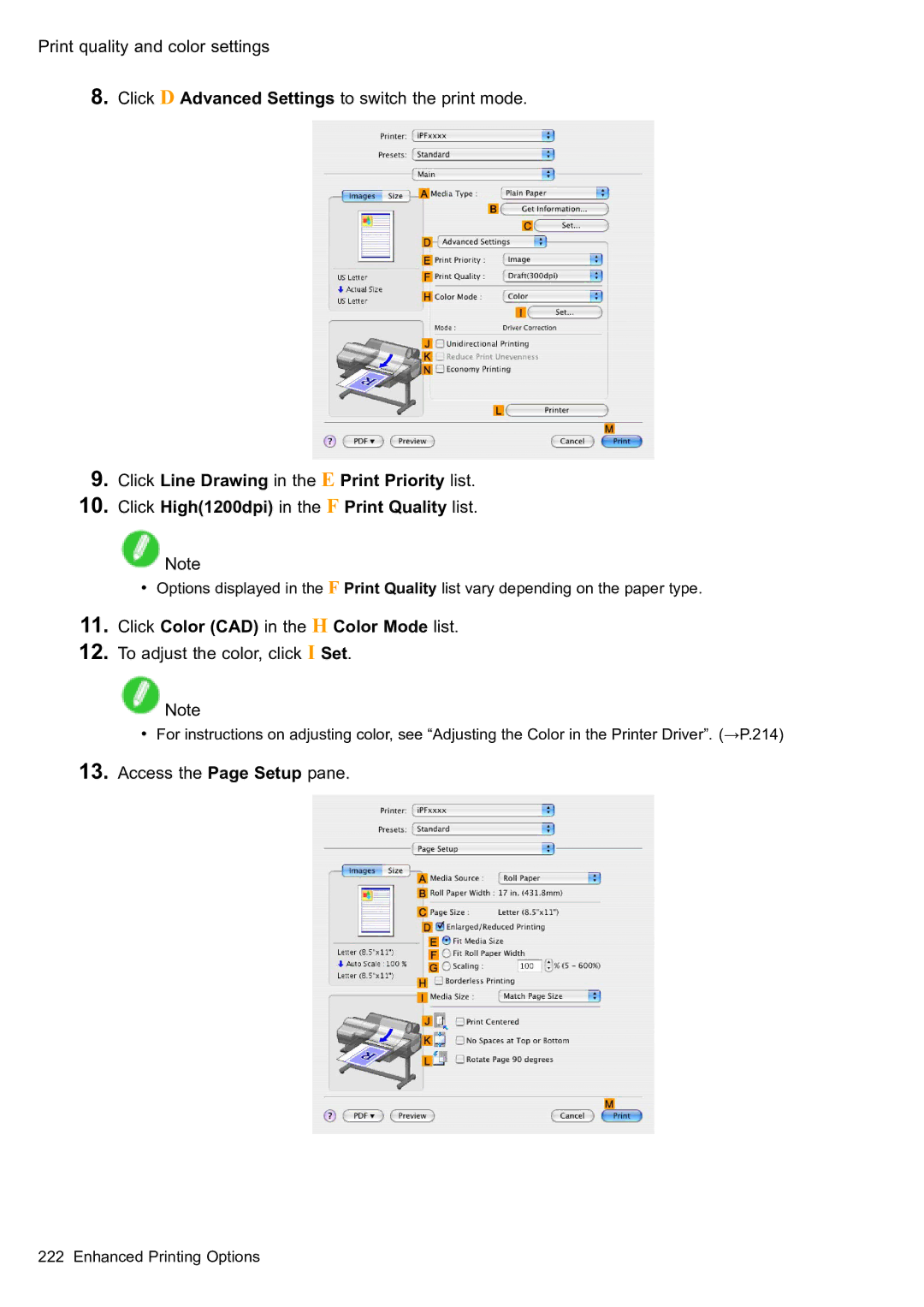 Canon 2159B002 user manual Click Color CAD in the H Color Mode list, To adjust the color, click I Set 