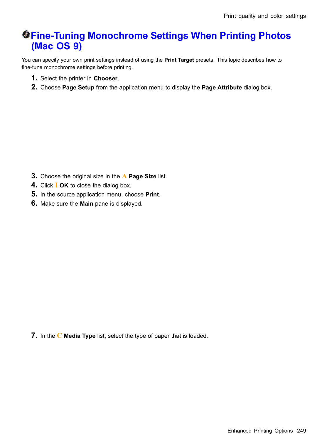 Canon 2159B002 user manual Fine-Tuning Monochrome Settings When Printing Photos Mac OS 