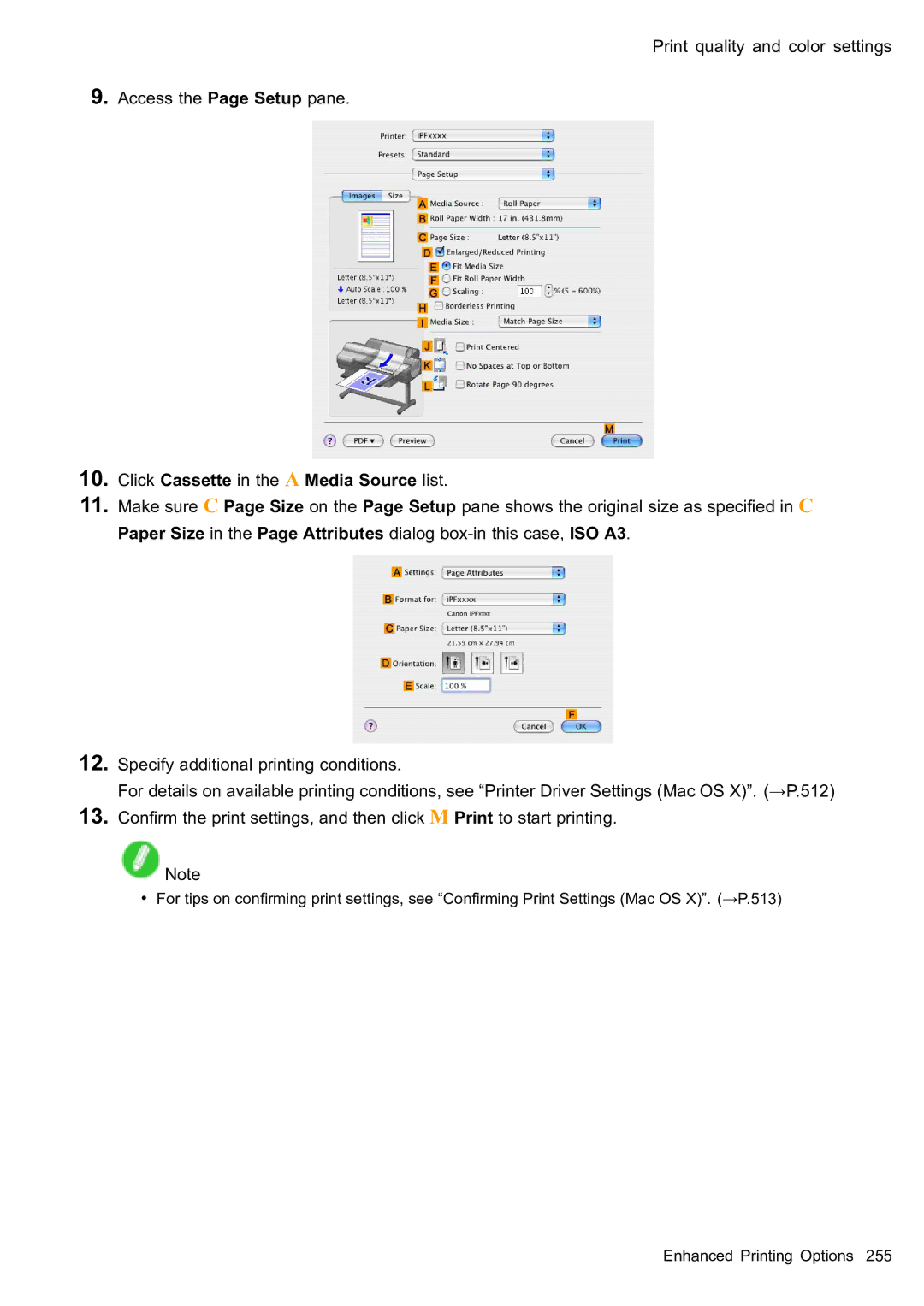 Canon 2159B002 user manual Print quality and color settings Access the Page Setup pane 