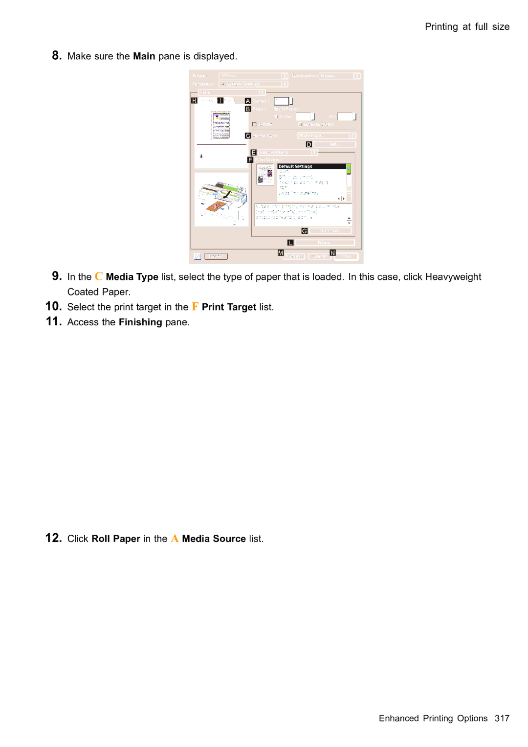 Canon 2159B002 user manual Click Roll Paper in the a Media Source list 