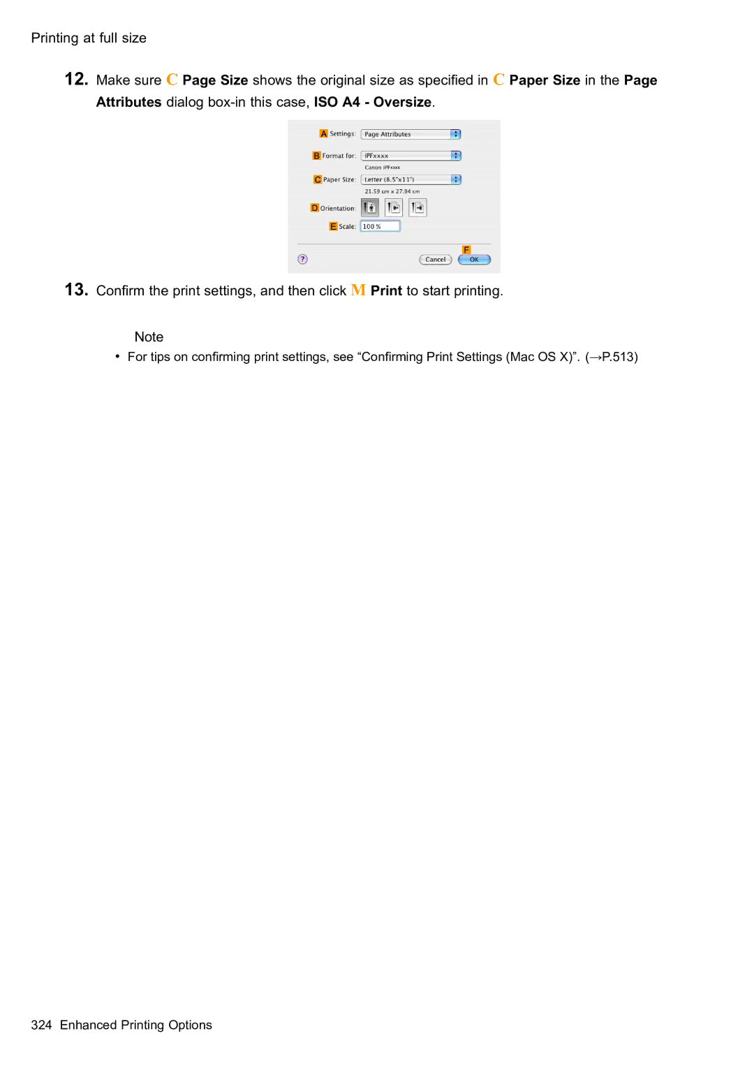 Canon 2159B002 user manual Printing at full size 