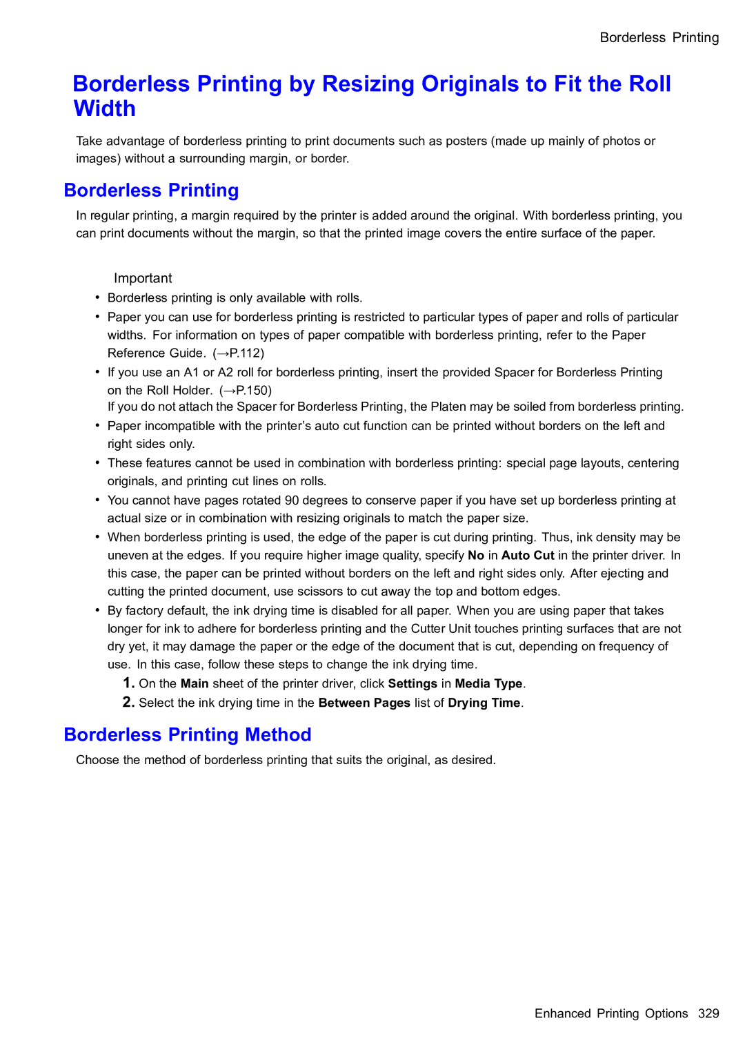 Canon 2159B002 user manual Borderless Printing 