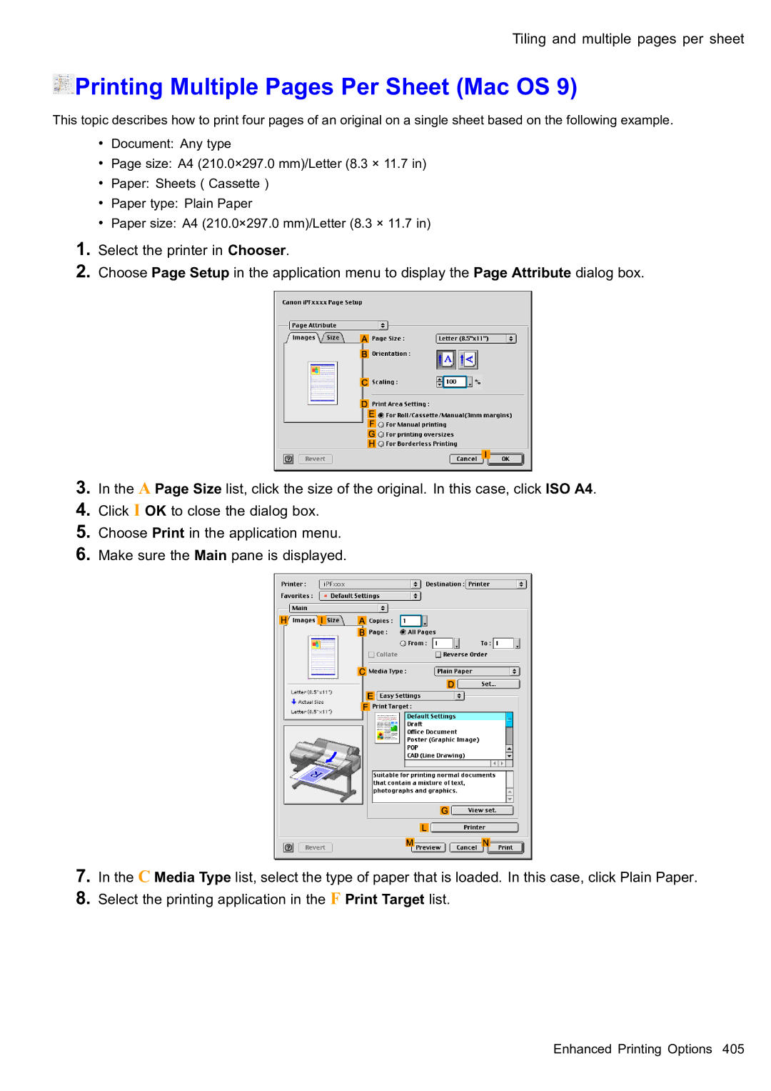 Canon 2159B002 user manual Printing Multiple Pages Per Sheet Mac OS 