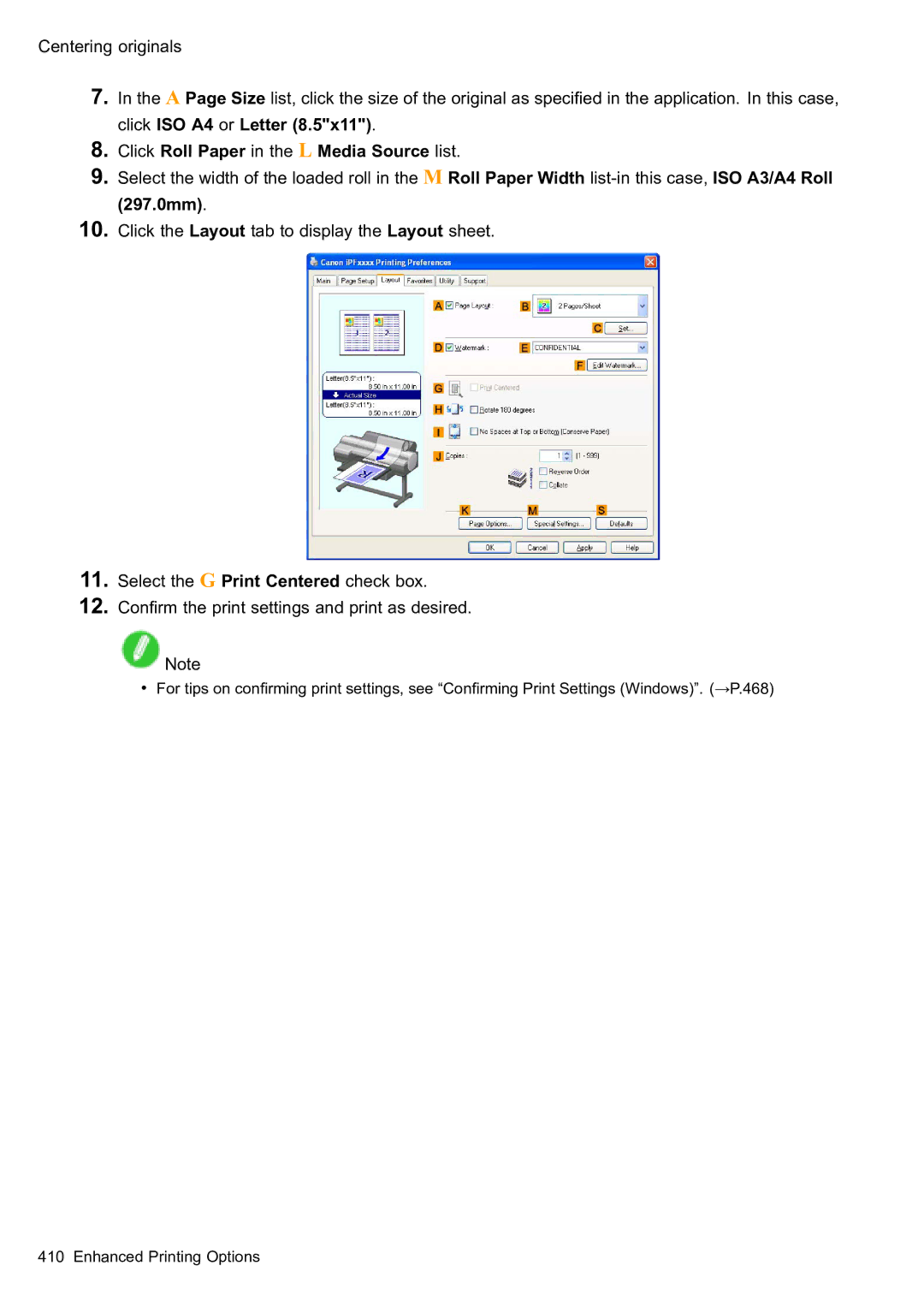 Canon 2159B002 user manual Centering originals 