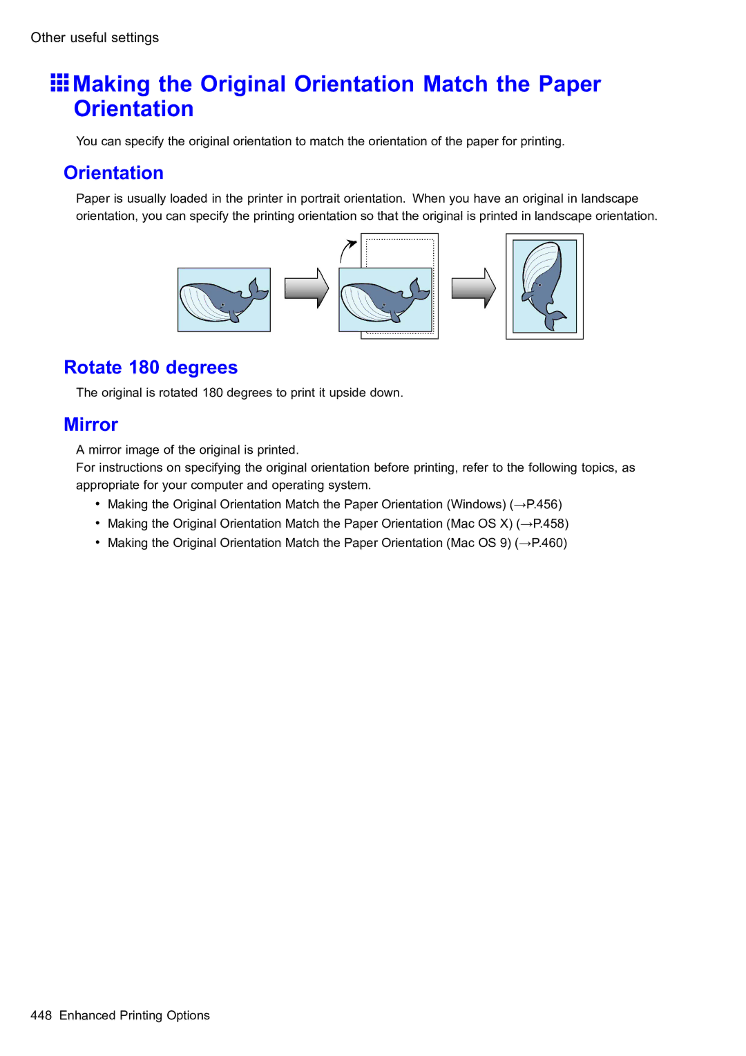 Canon 2159B002 Making the Original Orientation Match the Paper Orientation, Orientation Rotate 180 degrees, Mirror 