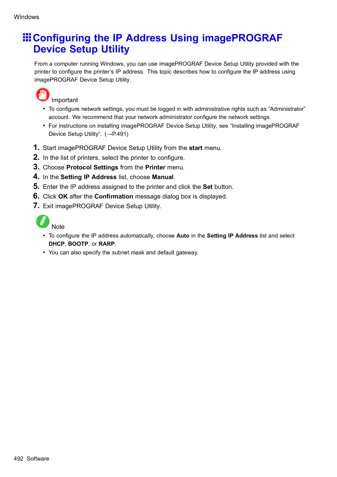 Canon 2159B002 user manual DHCP, BOOTP, or Rarp 