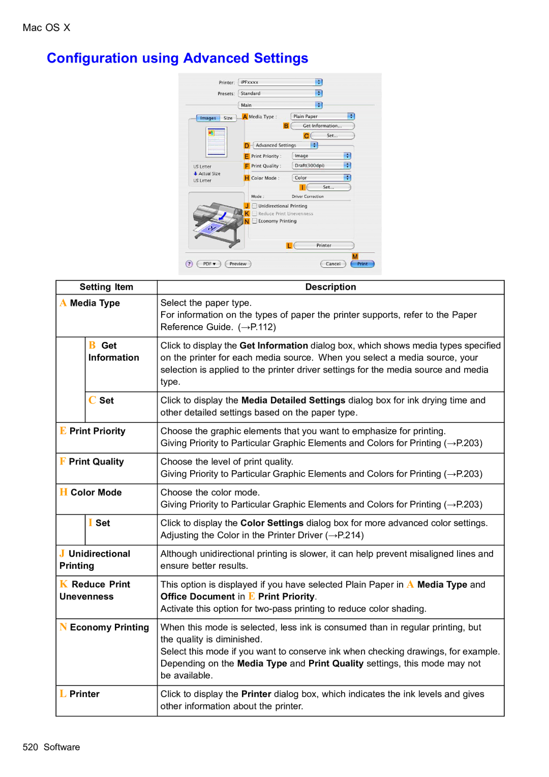 Canon 2159B002 user manual Unidirectional, Reduce Print, Unevenness Ofce Document in E Print Priority 