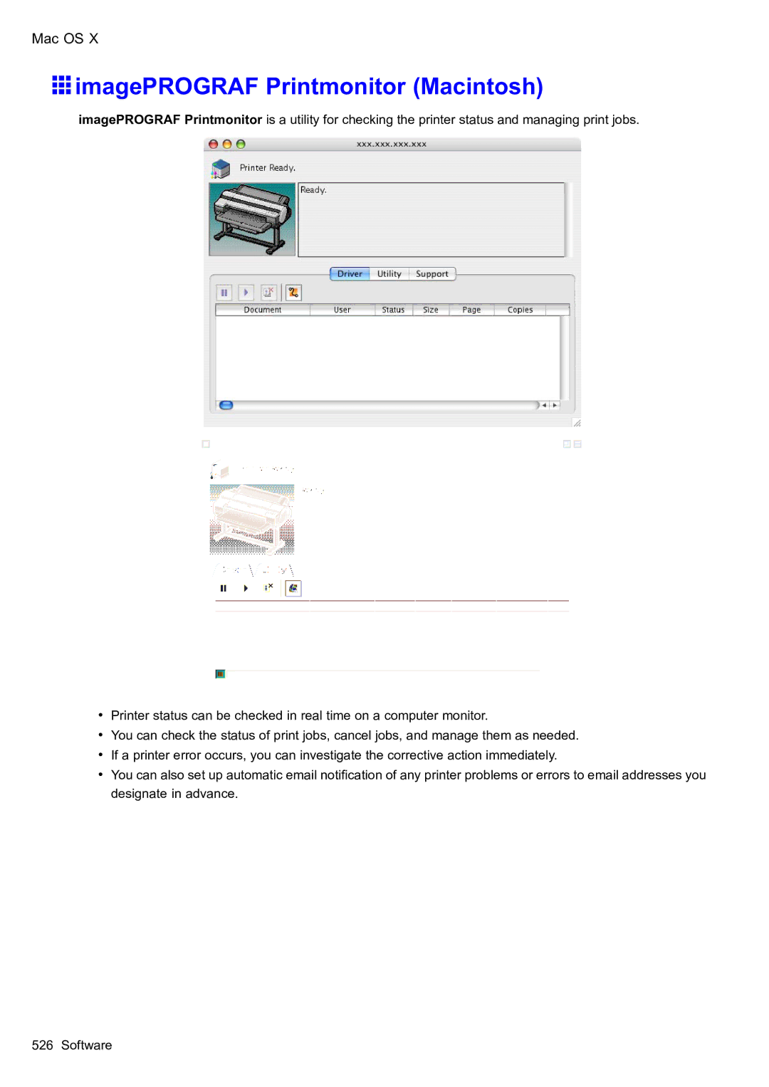 Canon 2159B002 user manual ImagePROGRAF Printmonitor Macintosh 