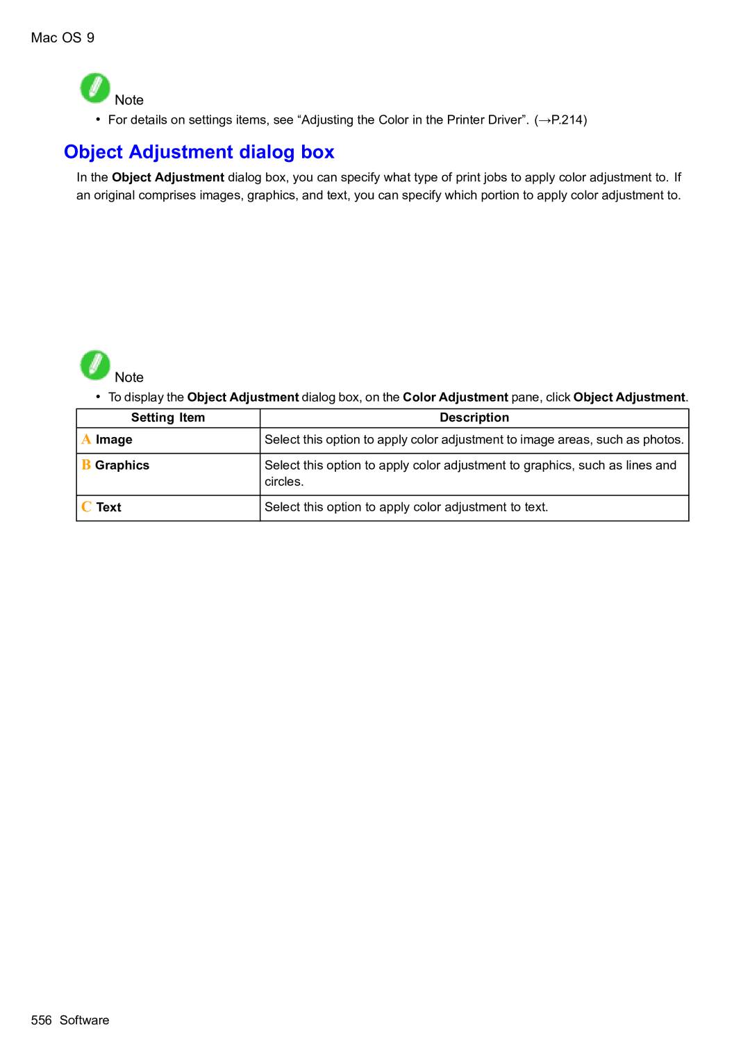 Canon 2159B002 user manual Object Adjustment dialog box 