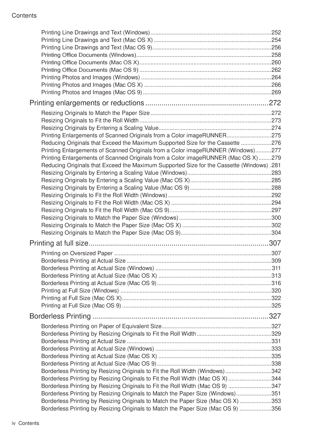 Canon 2159B002 252, 254, Printing Line Drawings and Text Mac OS 256, 258, Printing Office Documents Mac OS 260, 262, 264 