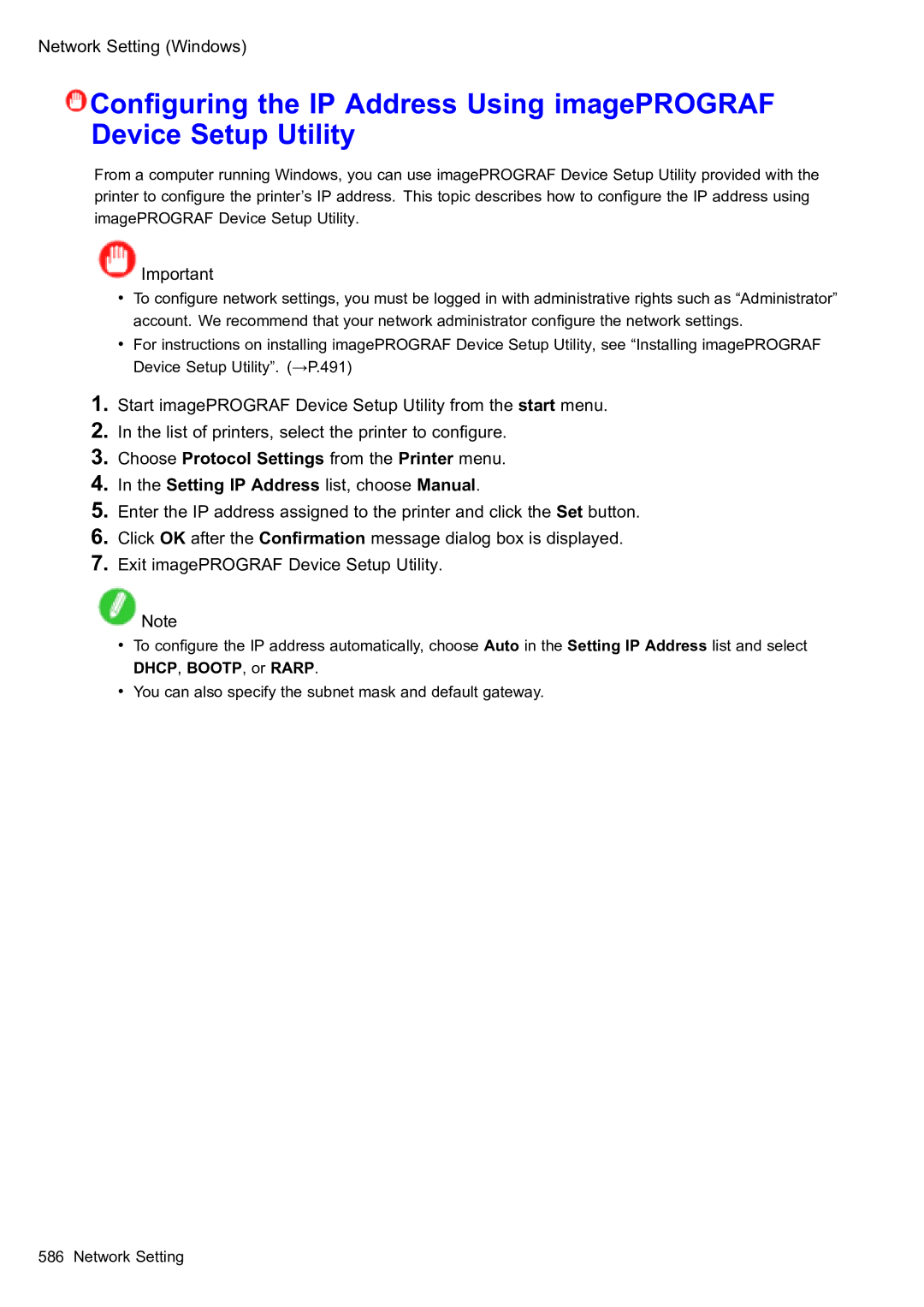 Canon 2159B002 user manual DHCP, BOOTP, or Rarp 