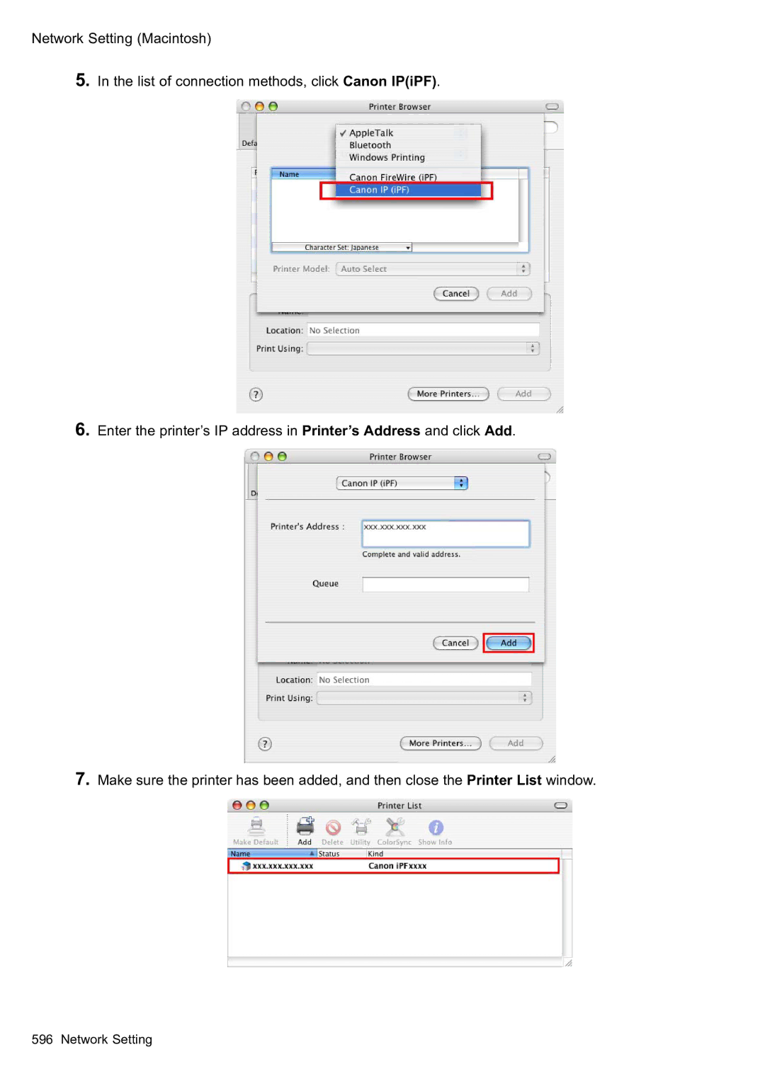 Canon 2159B002 user manual Network Setting 