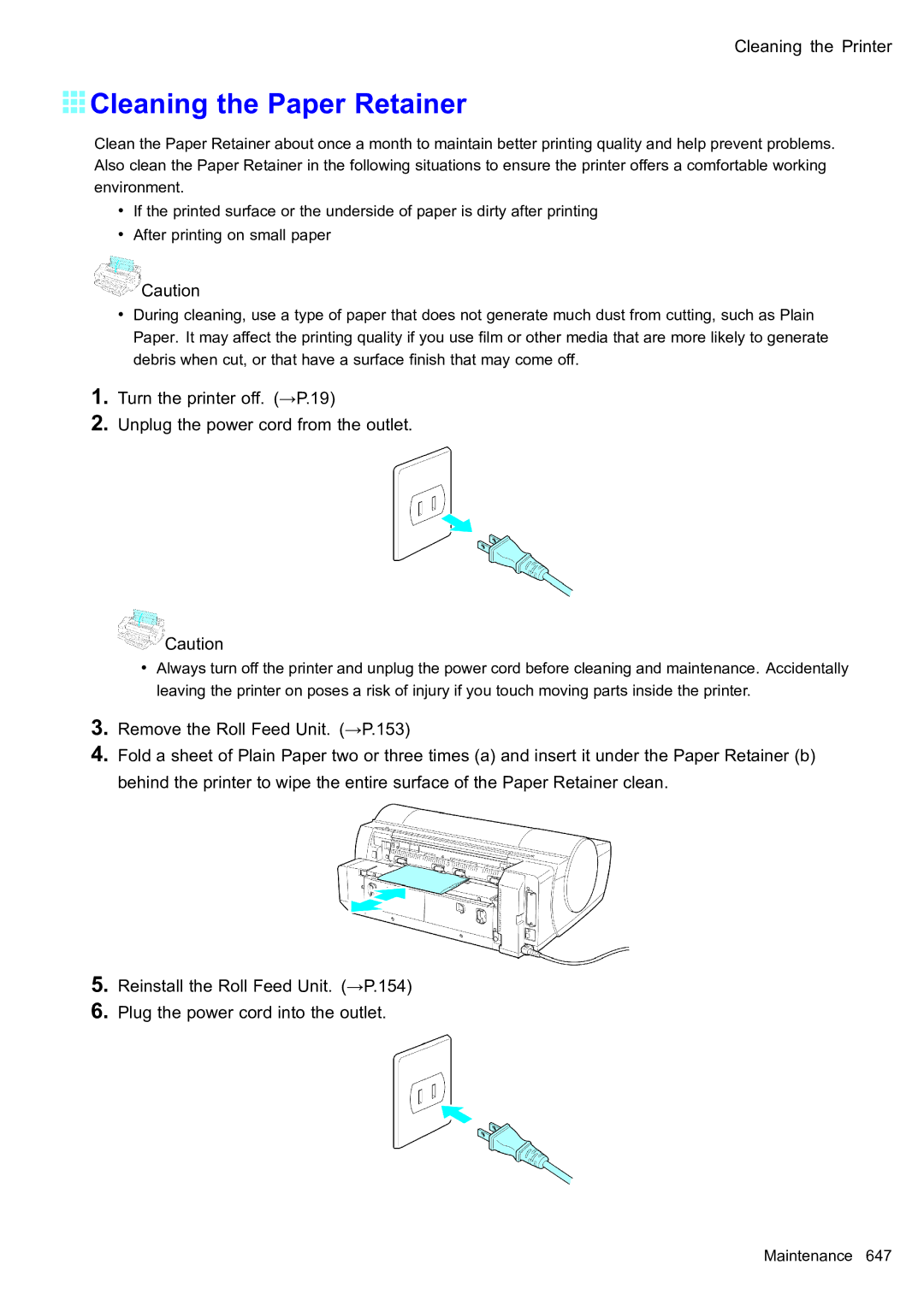 Canon 2159B002 user manual Cleaning the Paper Retainer 