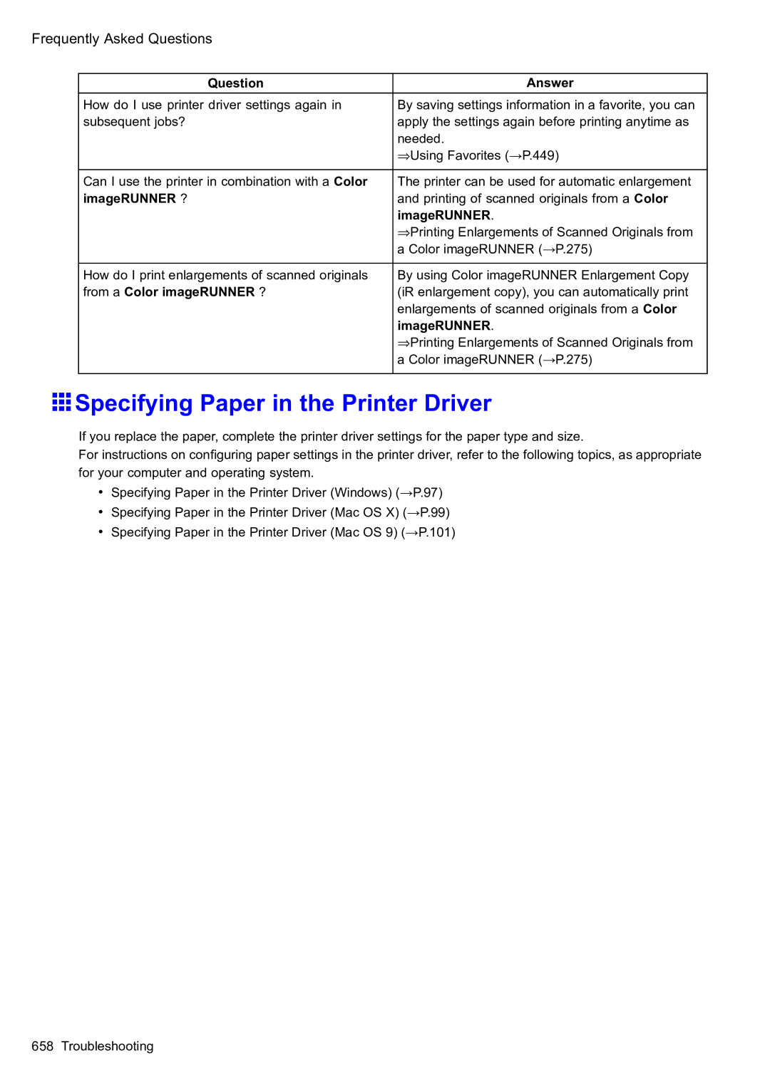 Canon 2159B002 user manual Specifying Paper in the Printer Driver, ImageRUNNER ?, From a Color imageRUNNER ? 