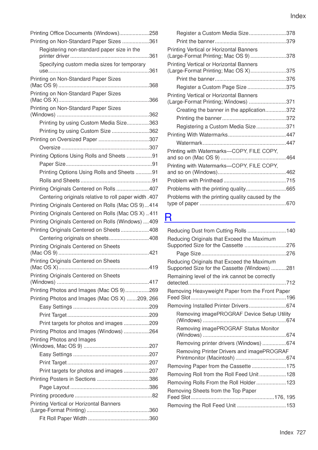 Canon 2159B002 user manual Specifying custom media sizes for temporary 