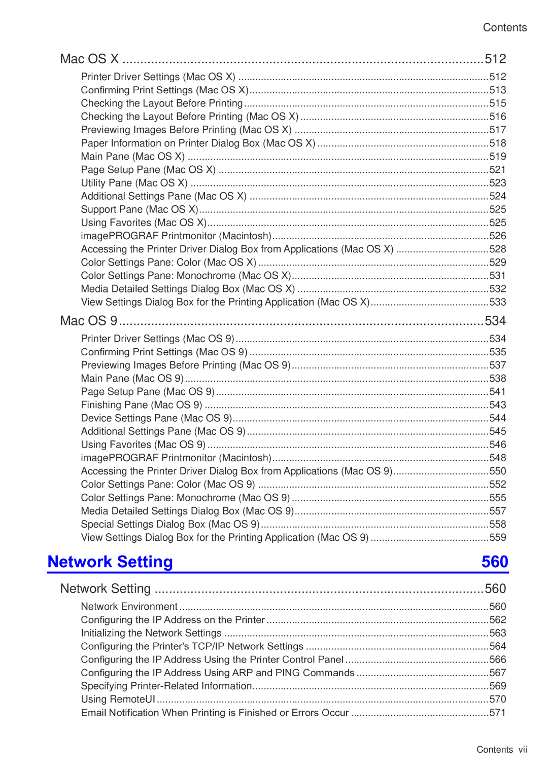 Canon 2159B002 user manual Network Setting 560 