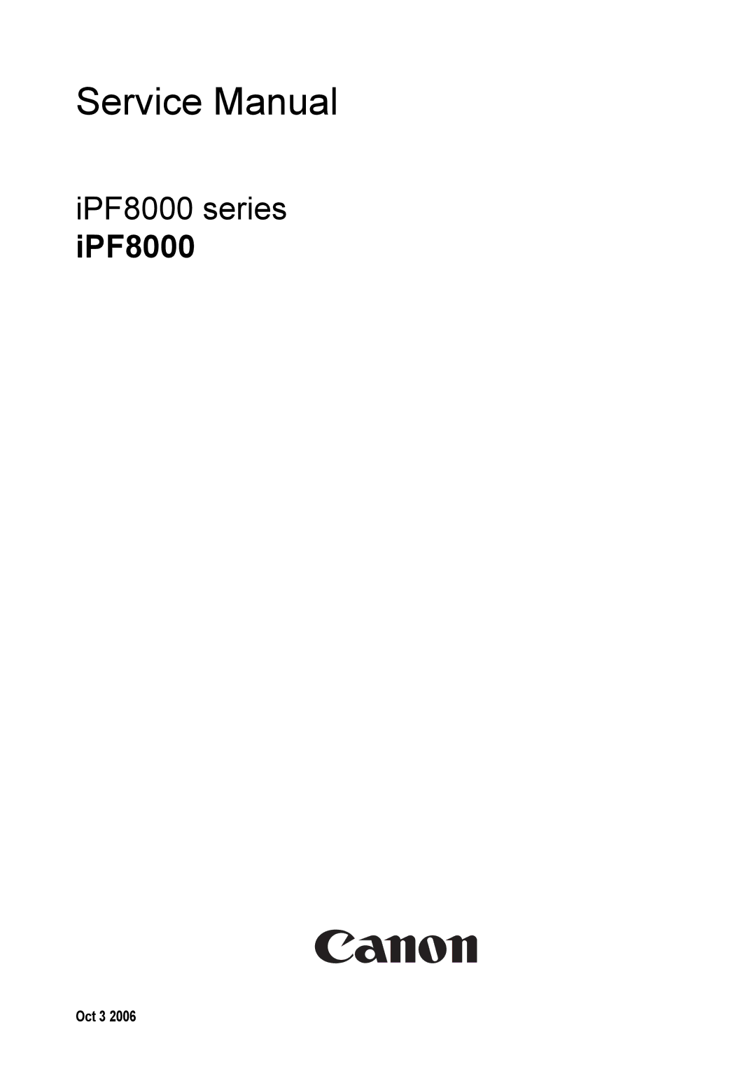 Canon 2163B002 service manual IPF8000 