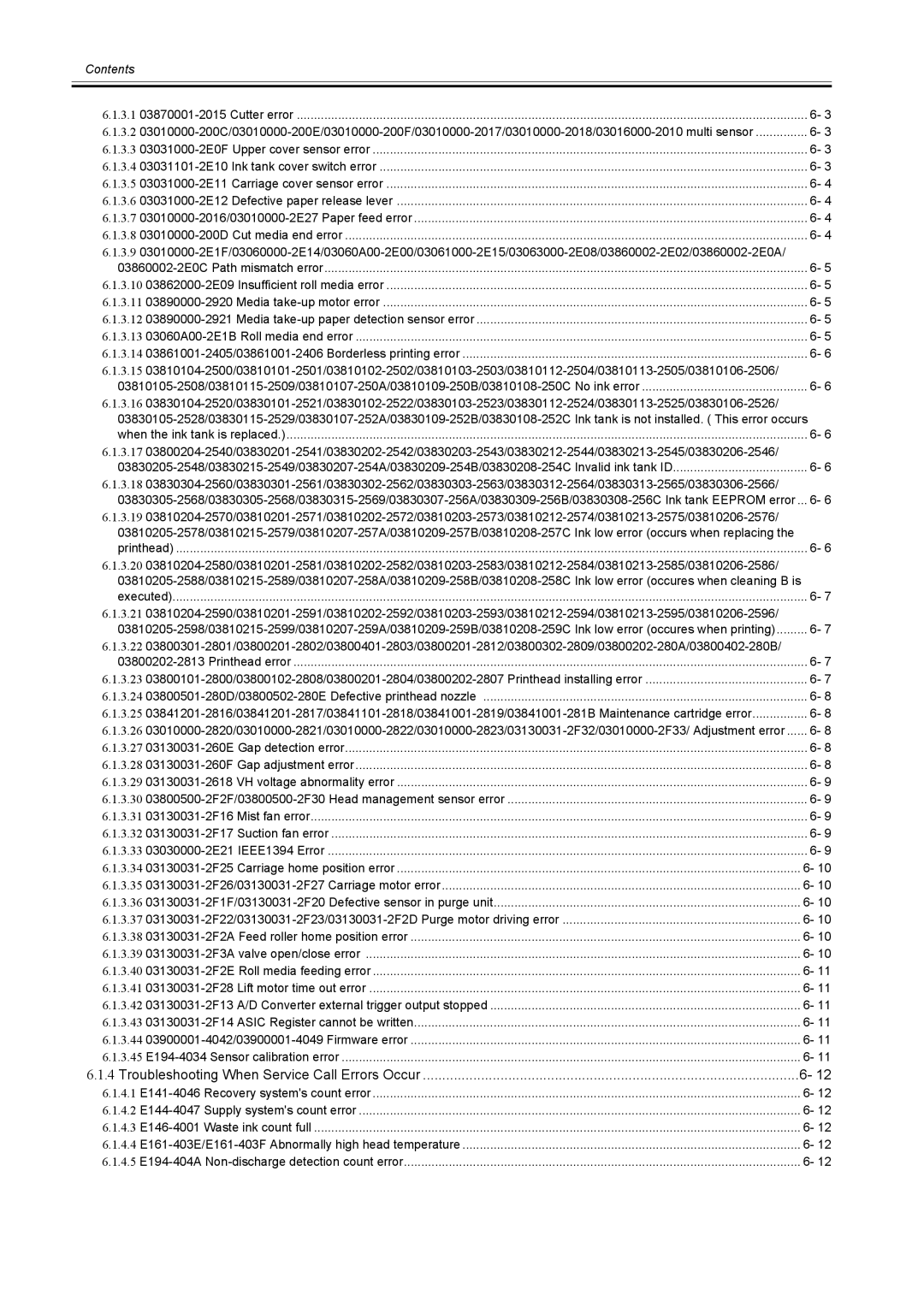 Canon 2163B002 service manual Troubleshooting When Service Call Errors Occur 