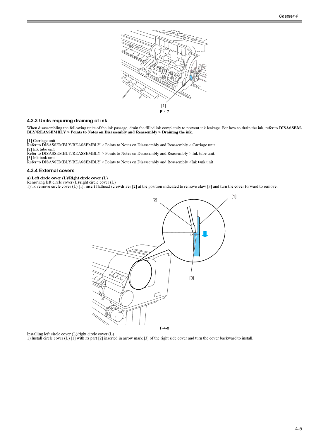 Canon 2163B002 service manual Units requiring draining of ink, External covers 