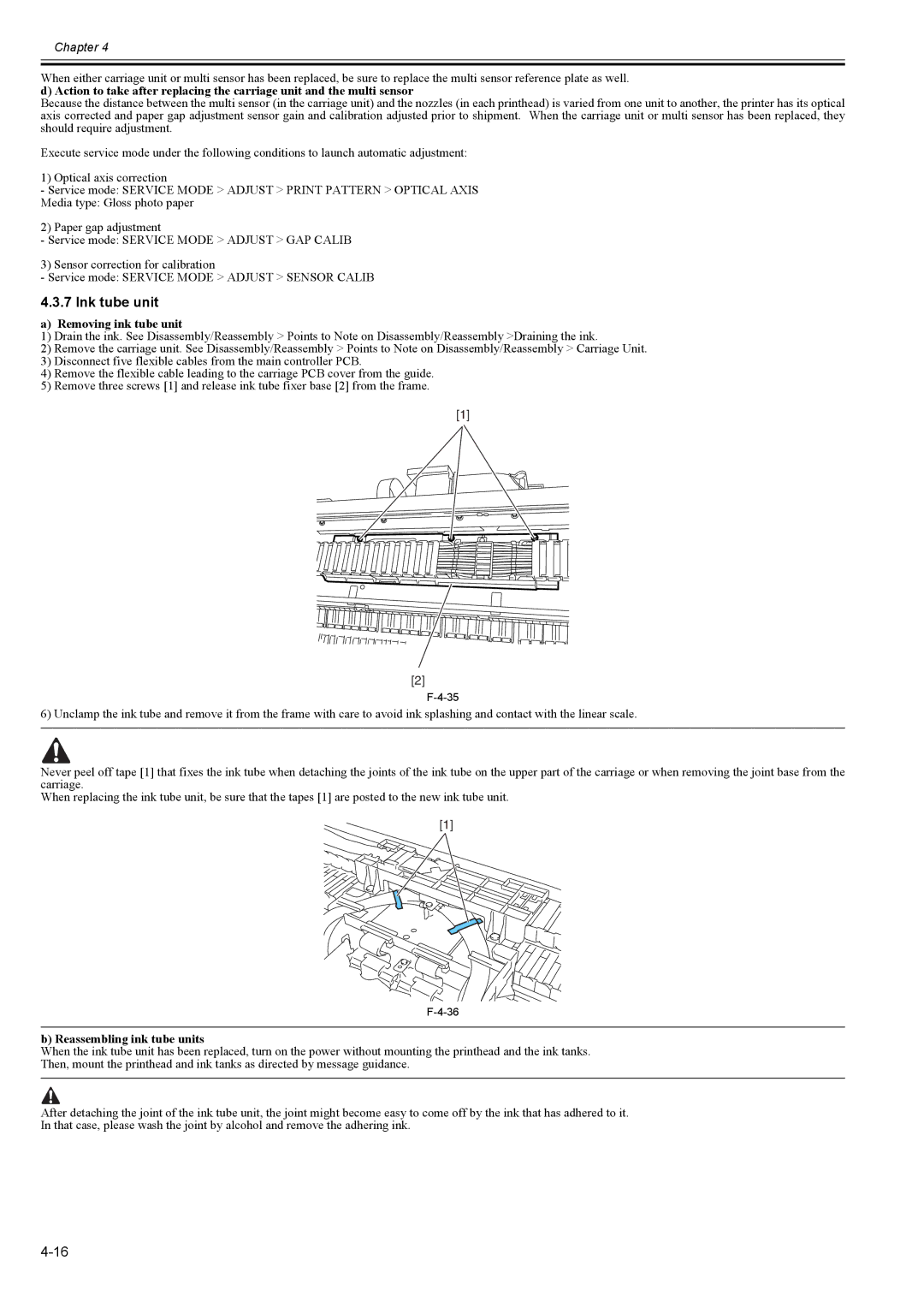 Canon 2163B002 service manual Ink tube unit, Removing ink tube unit, Reassembling ink tube units 