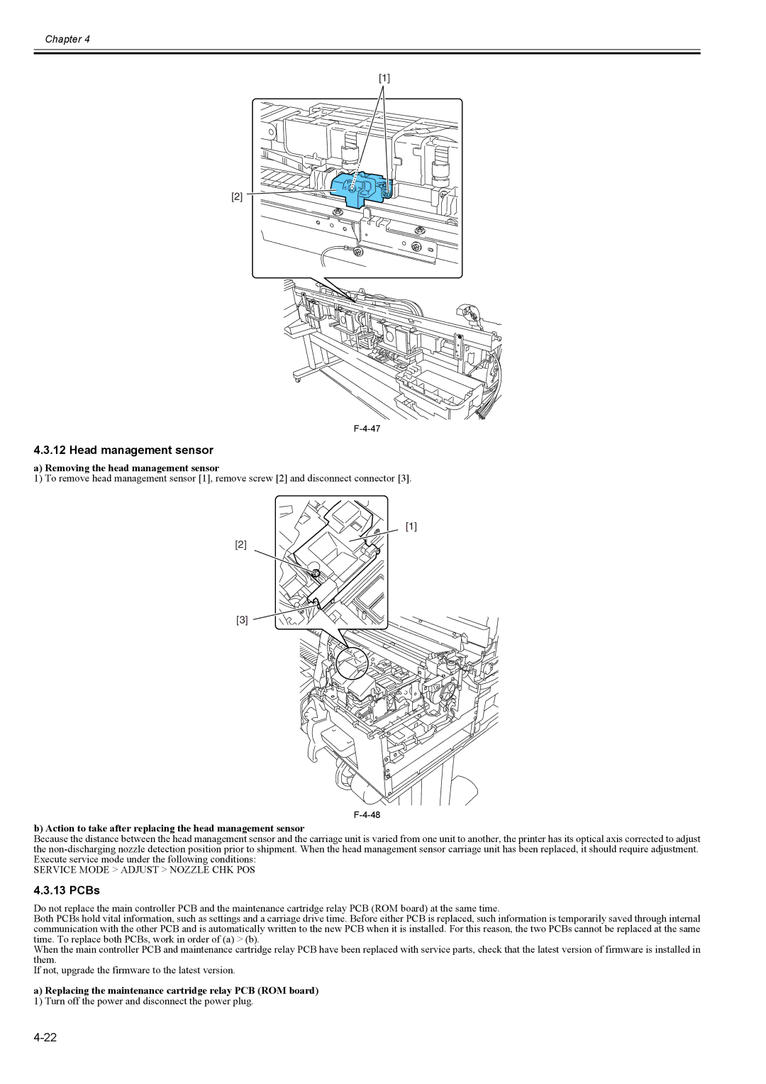 Canon 2163B002 service manual Head management sensor, PCBs, Removing the head management sensor 