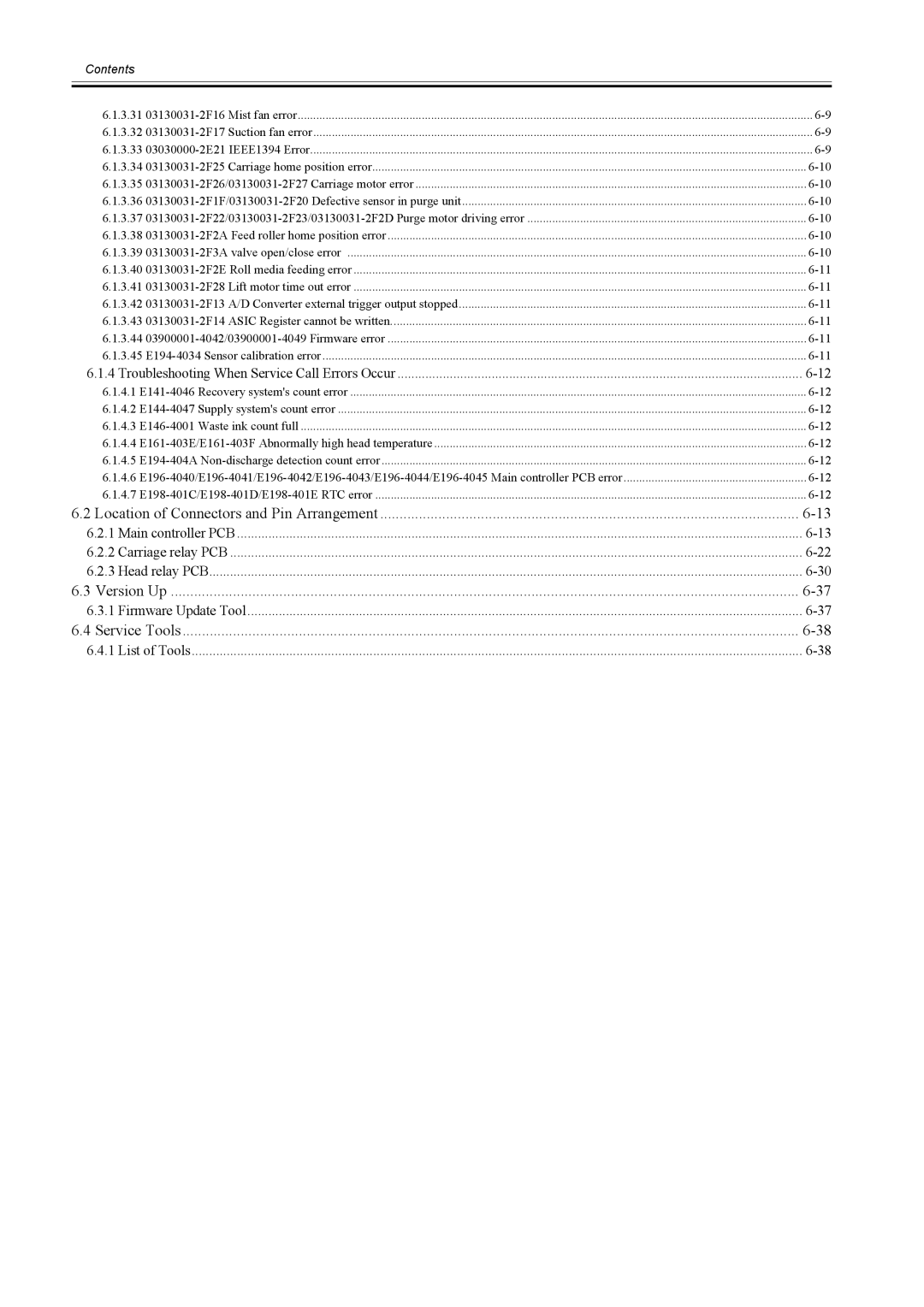 Canon 2163B002 service manual Location of Connectors and Pin Arrangement 