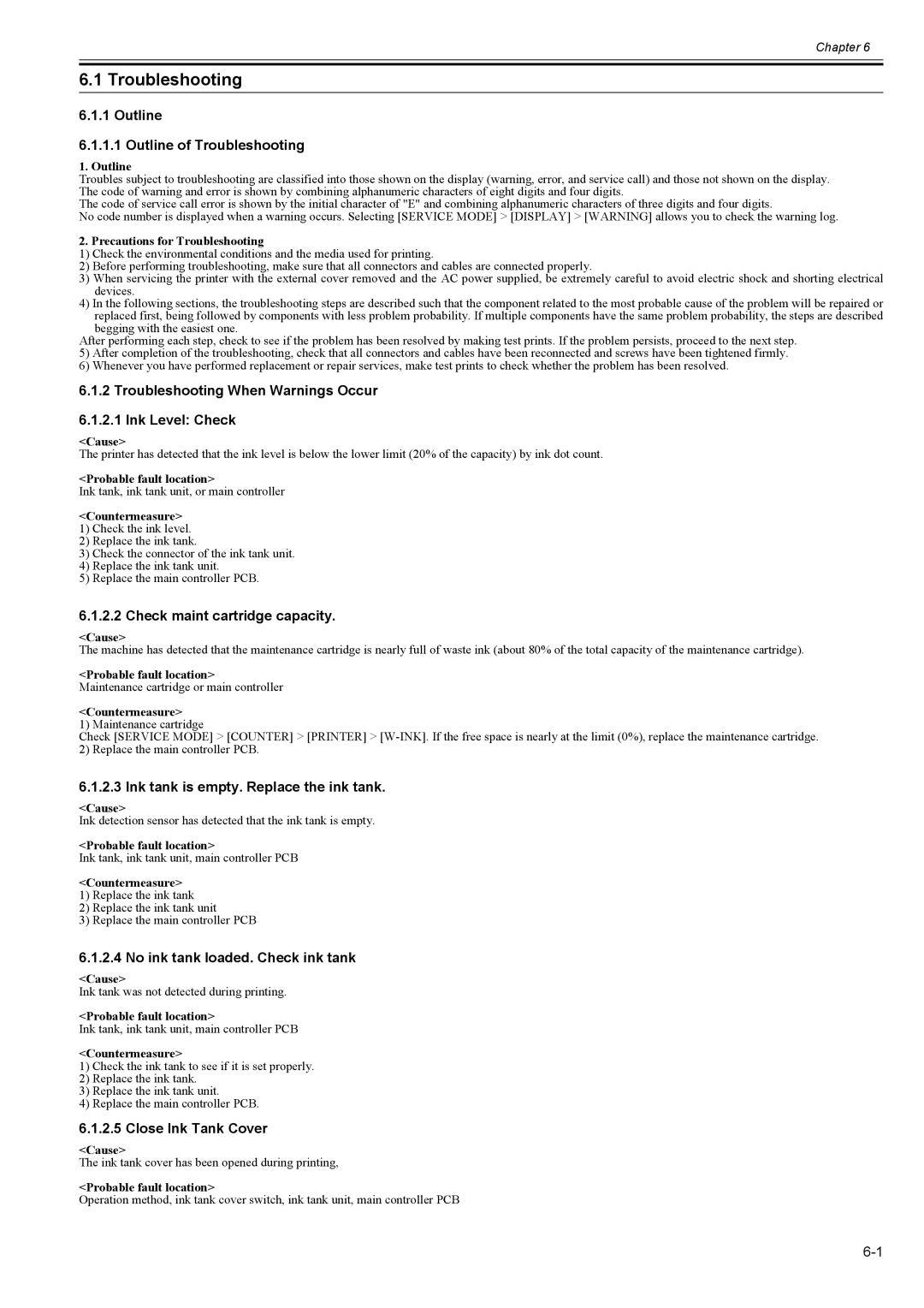 Canon 2163B002 service manual Troubleshooting 