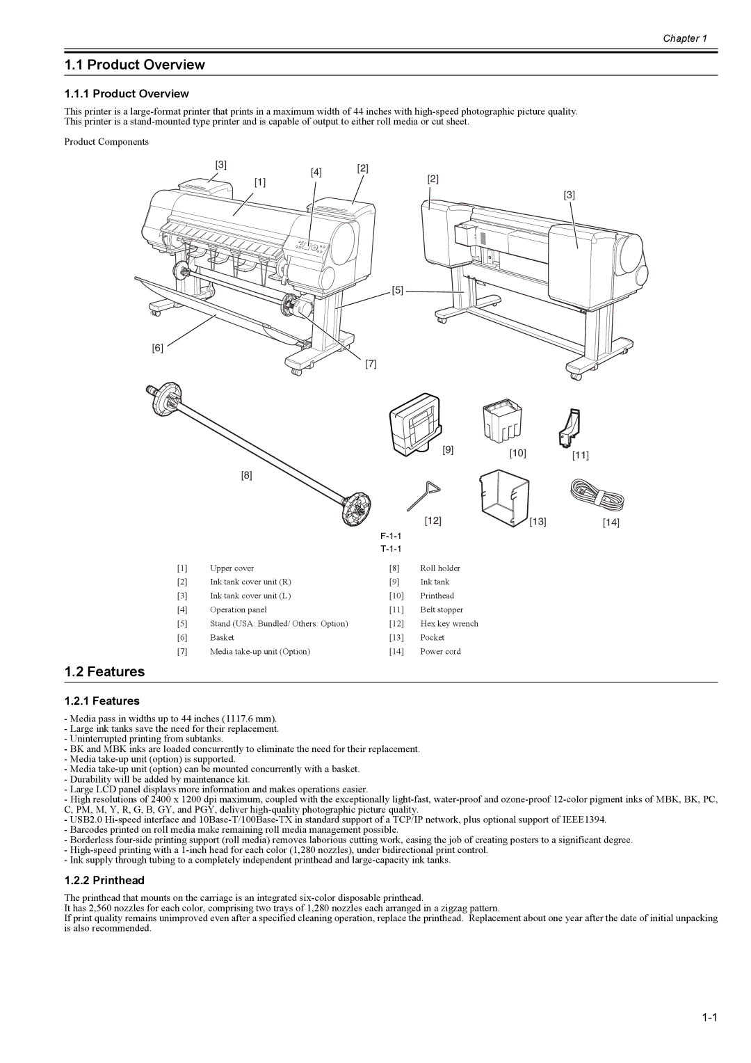 Canon 2163B002 service manual Product Overview, Features, Printhead 